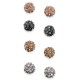  Earrings- Gunmetal  Crystal Studs – Gray Rose Gold