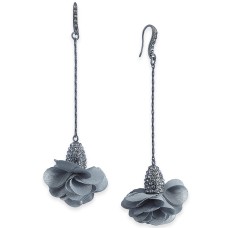 INC International Concepts Fabric-Flower Drop Earrings
