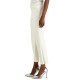  Faux-leather Culotte Pants (White), White, 10