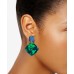  Geometric Drop Earrings (Dark Green)