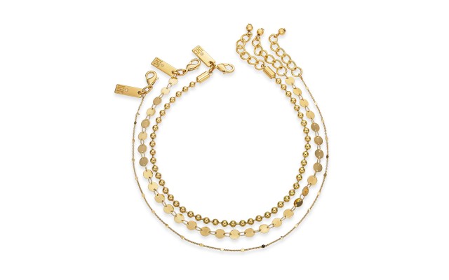  Gold-Tone 3-Pc. Set Chain Anklets