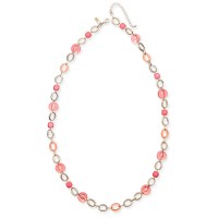 INC International Concepts Gold-Tone Bead Strand Necklace (Gold/Coral)