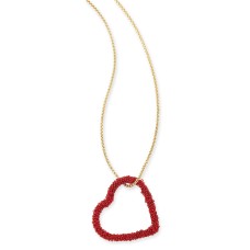 INC International Concepts Gold-Tone Beaded Heart Pendant Necklace (34+3)