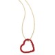  Gold-Tone Beaded Heart Pendant Necklace (34+3)