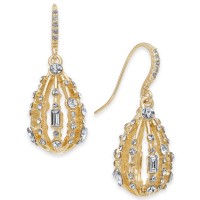 INC International Concepts Gold-Tone Crystal Bulb Drop Earrings