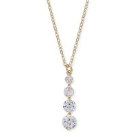 INC International Concepts Gold-Tone Crystal Graduated Pendant Necklace, 17″ + 3″ Extender