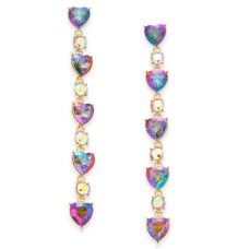 INC International Concepts Gold-Tone Crystal Heart Linear Drop Earrings