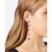 Gold-Tone Crystal Heart Linear Drop Earrings