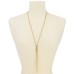  Gold-Tone Crystal Lariat Necklace, 26″ + 3″ extender