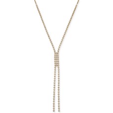 INC International Concepts Gold-Tone Crystal Lariat Necklace, 26″ + 3″ extender