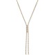  Gold-Tone Crystal Lariat Necklace, 26″ + 3″ extender