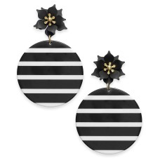 INC International Concepts Gold-Tone Flower & Striped Resin Disc Drop Earrings