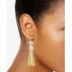  Gold-Tone Imitation Pearl & Tassel Drop Earrings