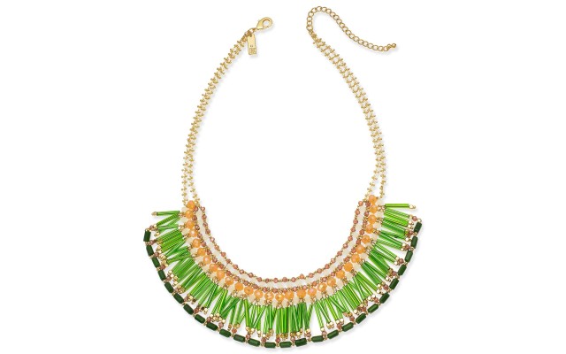  Gold-Tone Multi-Bead Statement Necklace (18+3)