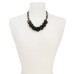  Gold-Tone Multi-Bead Statement Necklace, 20″ + 3″ Extender,Black
