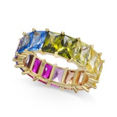 INC International Concepts Gold-Tone Multicolor Baguette Stone Rings