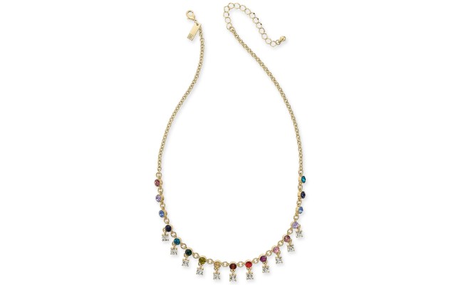   Gold-Tone Multicolor Crystal Shaky Collar Necklace (18+3)