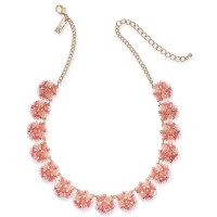 INC International Concepts Gold-Tone Pavé Flower Strand Necklace