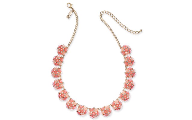  Gold-Tone Pavé Flower Strand Necklace