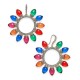  Gold-Tone Pave & Multicolor Lightbulb Wreath Drop Earrings, Multi