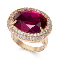 INC International Concepts Gold-Tone Pavé & Stone Statement Rings, Pink, 9