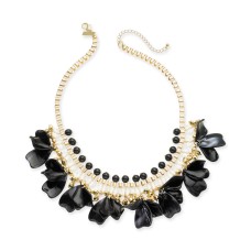 INC International Concepts Gold-Tone Petal Shaky Statement Necklace, 18″ + 3″ Extender