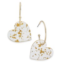 INC International Concepts Gold-Tone Resin Heart Drop Earrings