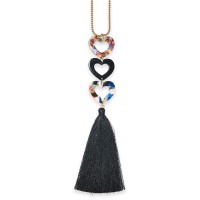 INC International Concepts Gold-Tone Resin Heart & Tassel Pendant Necklace