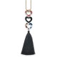  Gold-Tone Resin Heart & Tassel Pendant Necklace