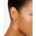  Gold-Tone Stone & Bead Drop Earrings,Coral 2 1/3″