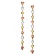  Gold-Tone Stone Heart Linear Drop Earrings