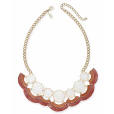 INC International Concepts Gold-Tone Stone & Tassel Fringe Statement Necklace