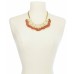  Gold-Tone Stone & Tassel Fringe Statement Necklace