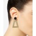 Gold-Tone Stone Textured Geometric Drop Earrings 2″