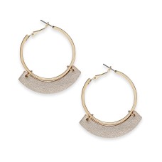 INC International Concepts Gold-Tone Textured Curve Hoop Earrings