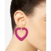  Gold-Tone Woven Heart Drop Earrings (Pink)