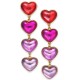  Heart Linear Drop Earrings,Gold/Multi