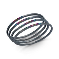 INC International Concepts Hematite-Tone 4-Pc. Set Multicolor Pave Bangle Bracelets, Gray