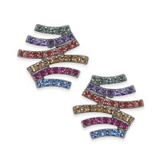 INC International Concepts Hematite-Tone Multicolor Pave Zigzag Stud Earrings, Gray