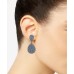  Hematite-Tone Pave Clip-On Drop Earrings, Blue