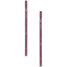 INC International Concepts Hematite-Tone Pave Stick Linear Drop Earring, Pink