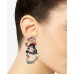  Hematite-Tone & Resin Heart Linear Drop Earrings