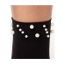  Imitation-pearl Ankle Socks (Black, 9-11)