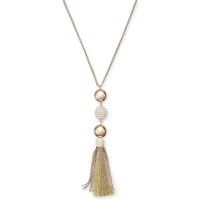 Inc International Concepts Imitation Pearl Fireball & Mixed Tassel Pendant Necklace