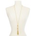  Imitation Pearl Fireball & Mixed Tassel Pendant Necklace