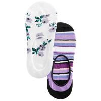 INC International Concepts INC 2-Pk. Printed Liner Socks (Black, 9-11)