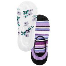 INC International Concepts INC 2-Pk. Printed Liner Socks (Black, 9-11)