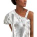  INC Asymmetrical Silver Top (Gray), Gray, X-Small