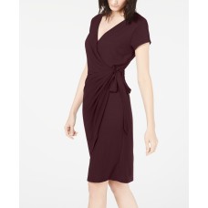 INC International Concepts INC Cap-Sleeve Faux-Wrap Dress (Red, X-Large)