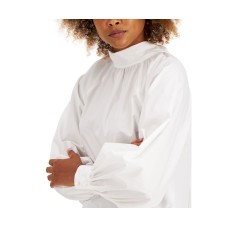 INC International Concepts INC Cotton Bow-Back Blouse (White)